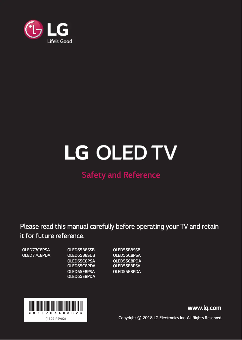 Página 1 del manual Manual de usuario LG OLED65E8PDA