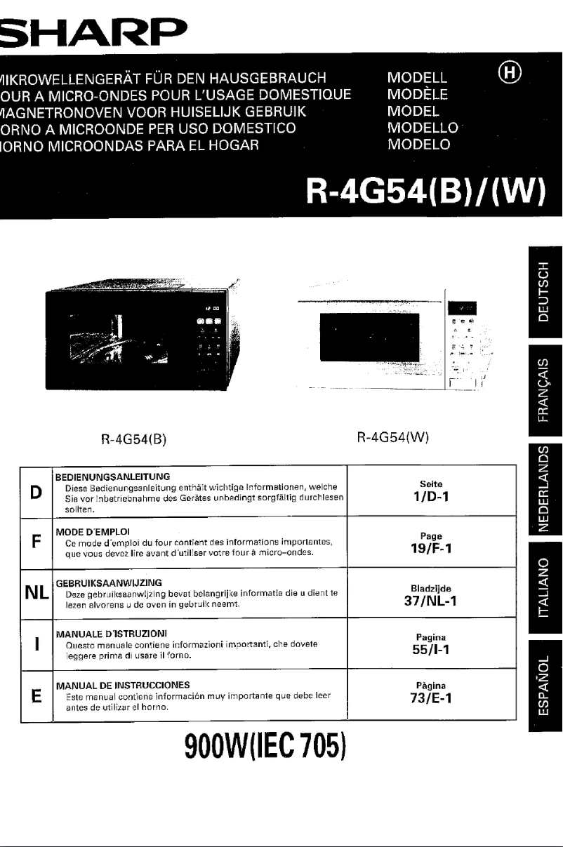 Imagen de la primera página del manual del dispositivo R-4G54W
