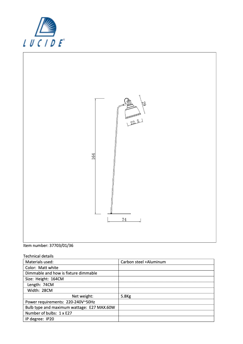 Página 1 del manual Manual de usuario Lucide Tjoll