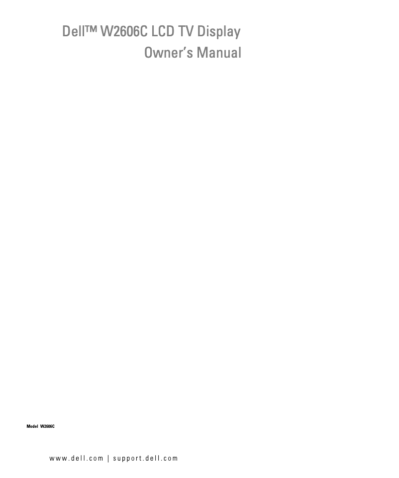 Imagen de la primera página del manual del dispositivo W2606C