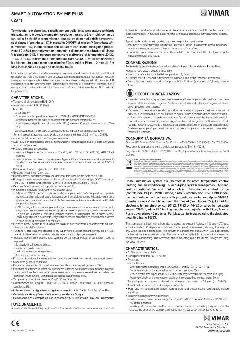 Página 1 del manual Manual de usuario Vimar 02971