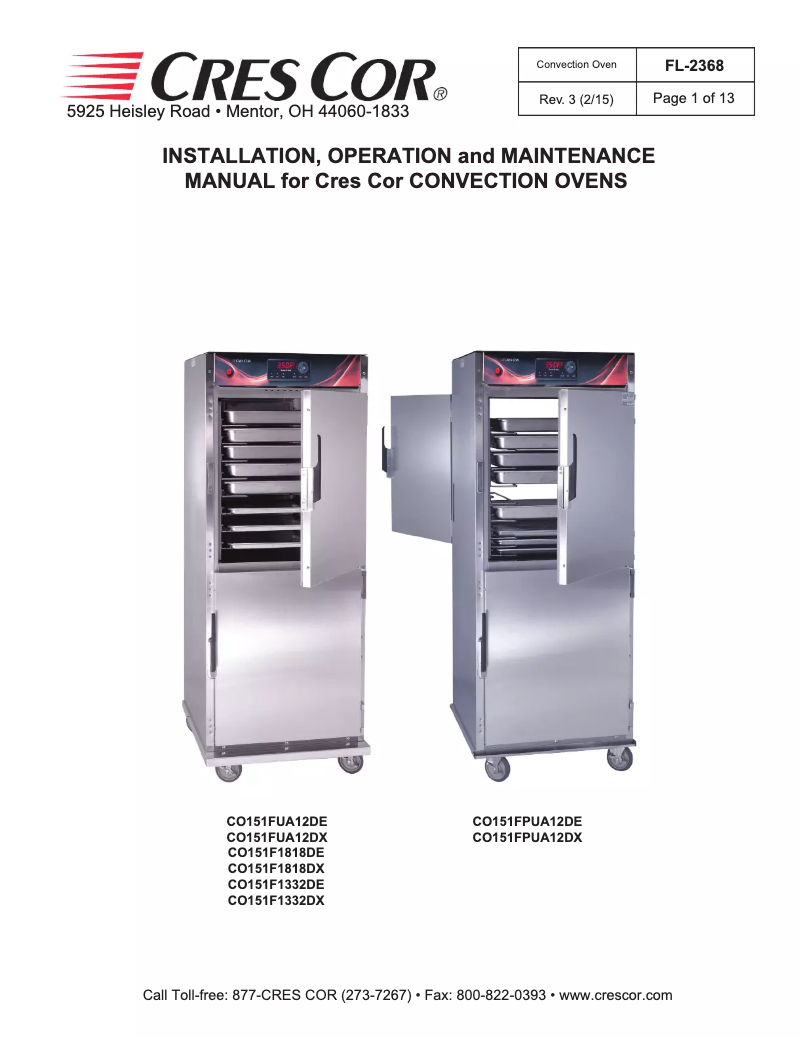 Imagen de la primera página del manual del dispositivo CO151F1818DE