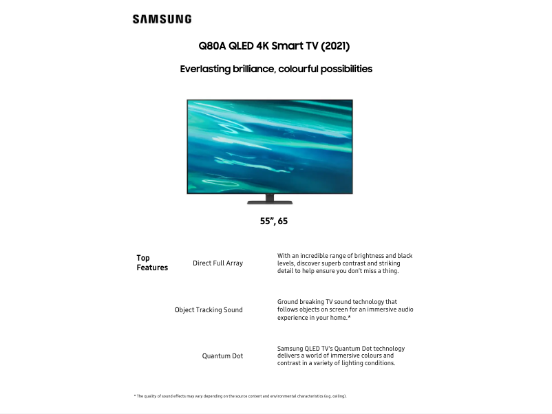 Página 1 del manual Ficha técnica Samsung QA55Q80AAWXXY