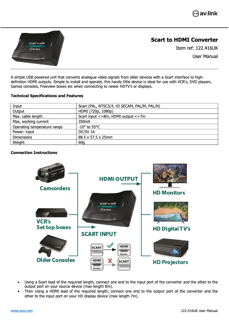 Página 1 del manual Manual de usuario AV:link AD-SPK14