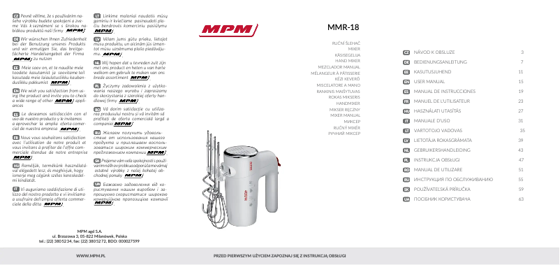 Página 1 del manual Manual de usuario MPM MMR-18
