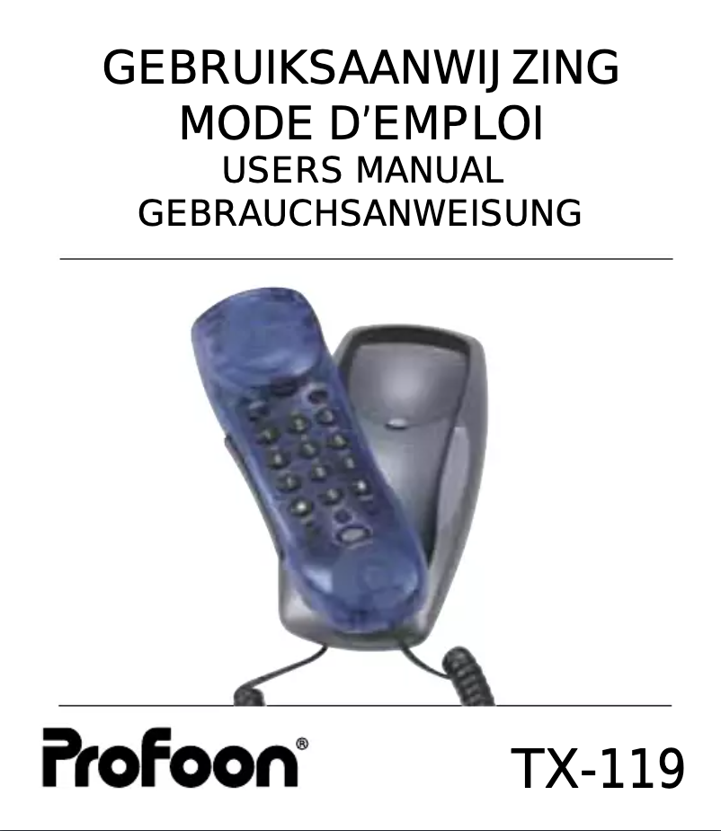 Página 1 del manual Manual de usuario Profoon TX-119