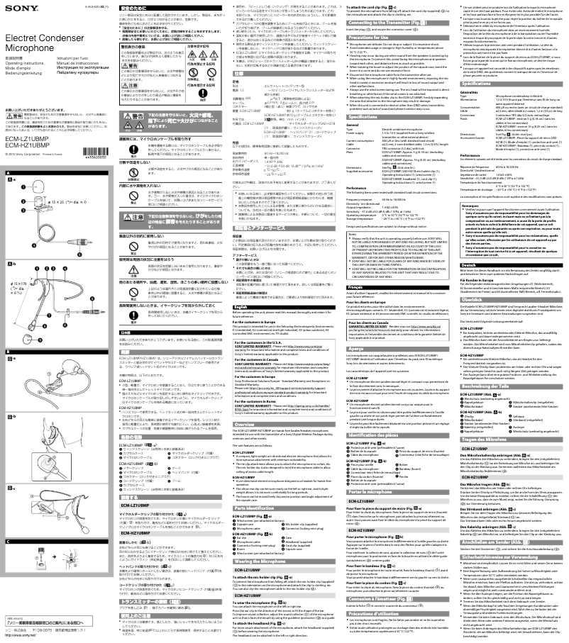Imagen de la primera página del manual del dispositivo ECM-HZ1UBMP
