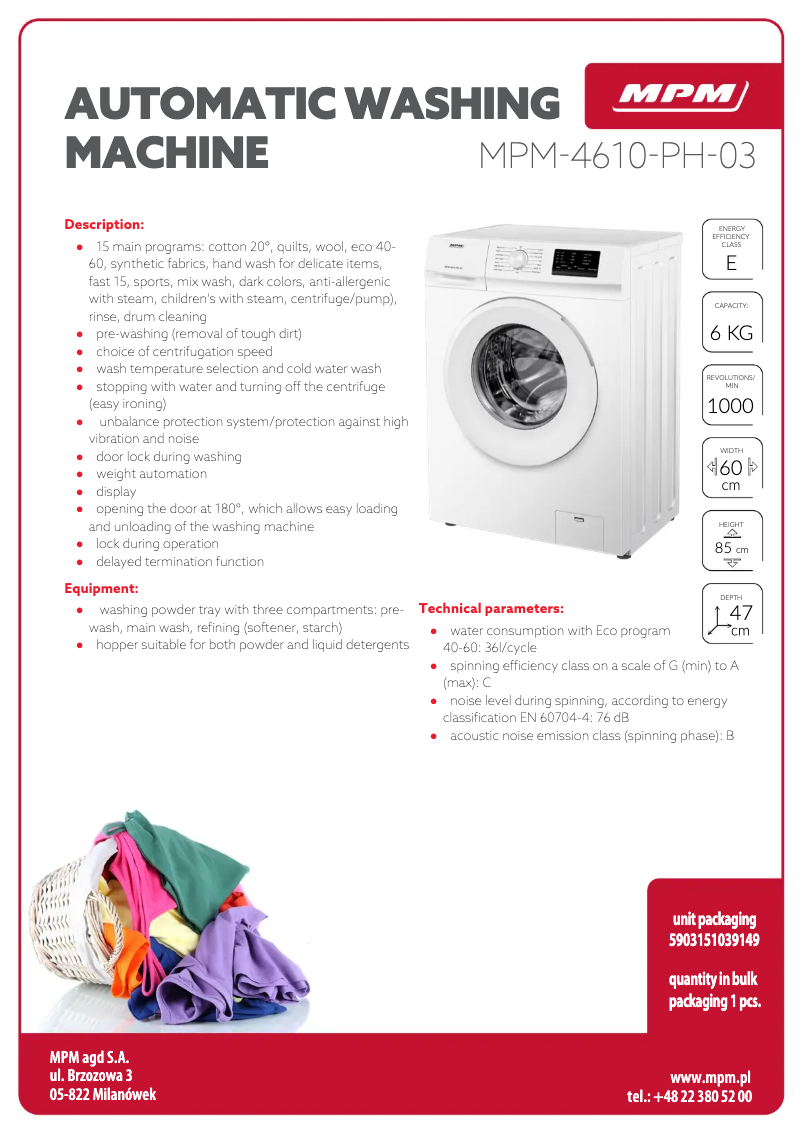 Imagen de la primera página del manual del dispositivo MPM-4610-PH-03