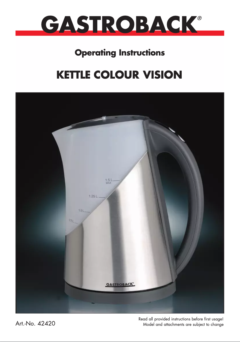 Imagen de la primera página del manual del dispositivo 42420