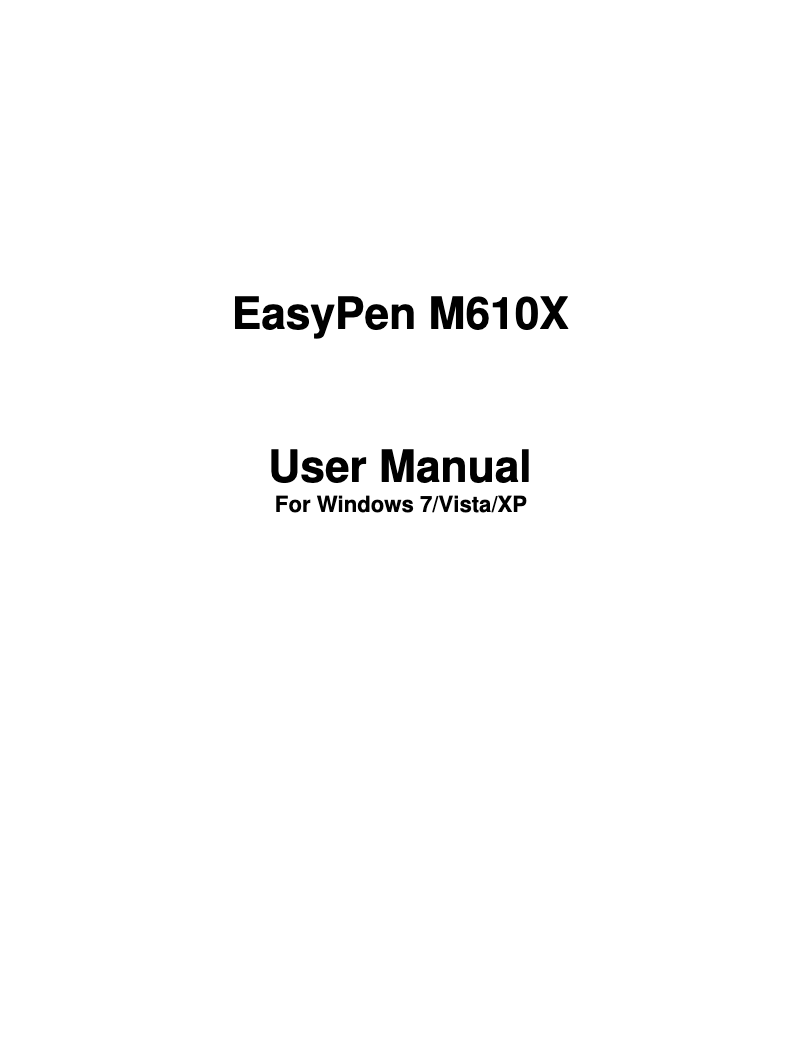 Imagen de la primera página del manual del dispositivo EasyPen M610X