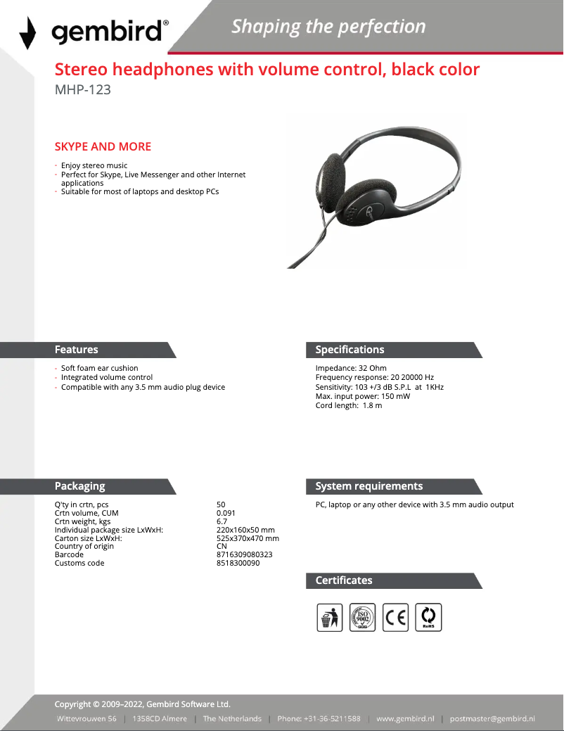 Imagen de la primera página del manual del dispositivo MHP-123