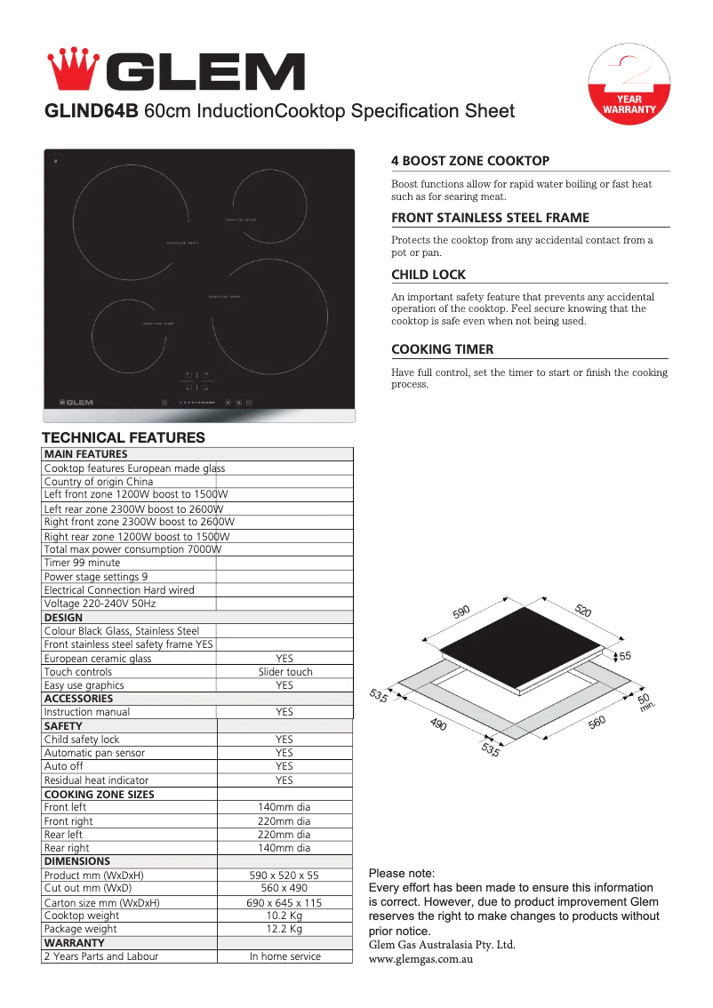 Imagen de la primera página del manual del dispositivo GLIND64B