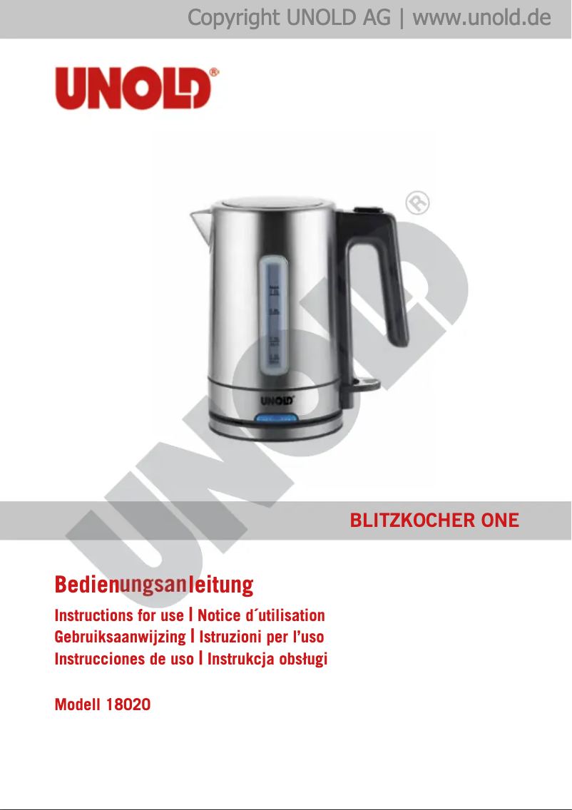 Imagen de la primera página del manual del dispositivo One 18020