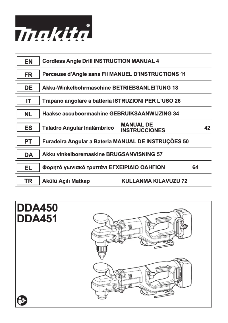 Página 1 del manual Manual de usuario Makita DDA450RTE