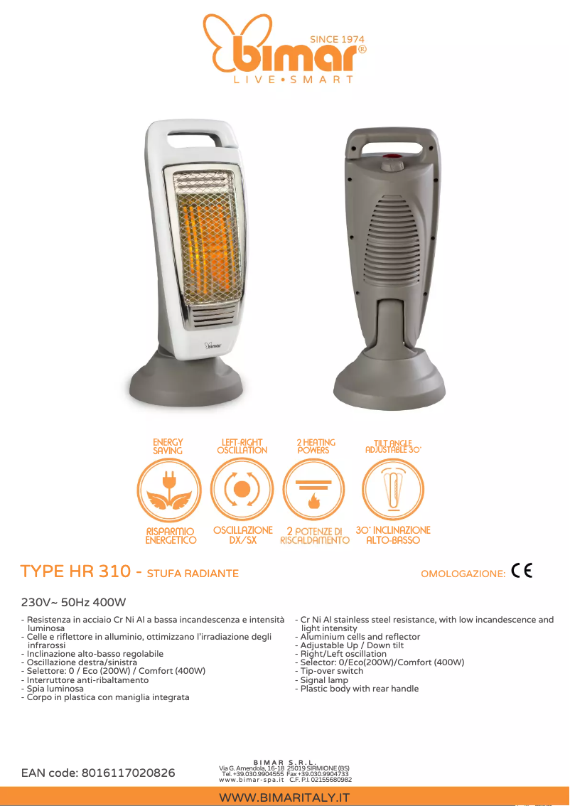 Página 1 del manual Manual de usuario Bimar HR310