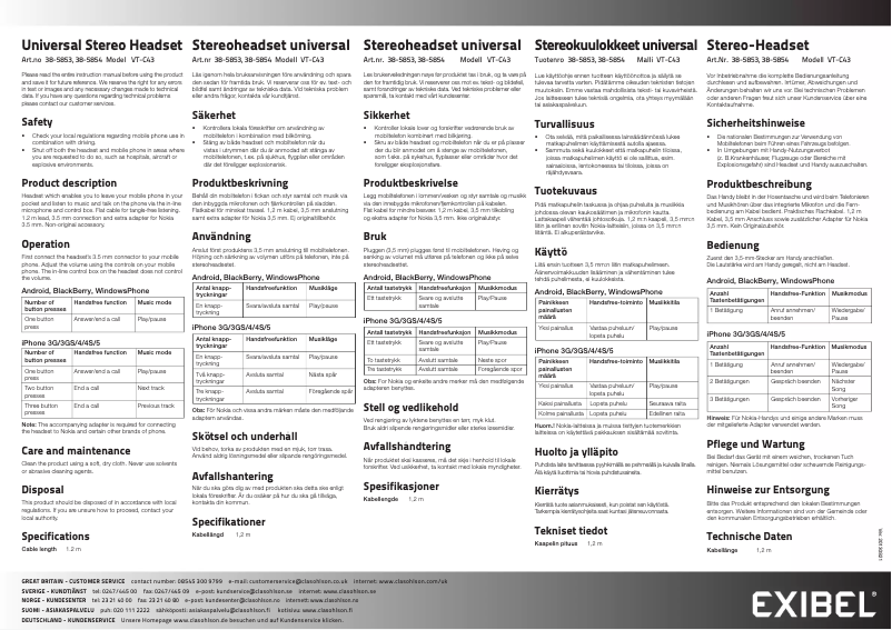 Imagen de la primera página del manual del dispositivo VT-C43