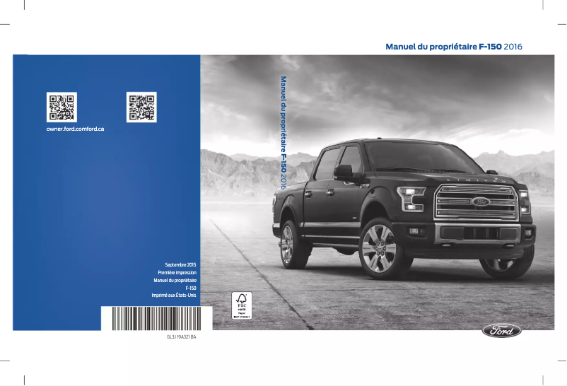 Imagen de la primera página del manual del dispositivo F-150 (2016)