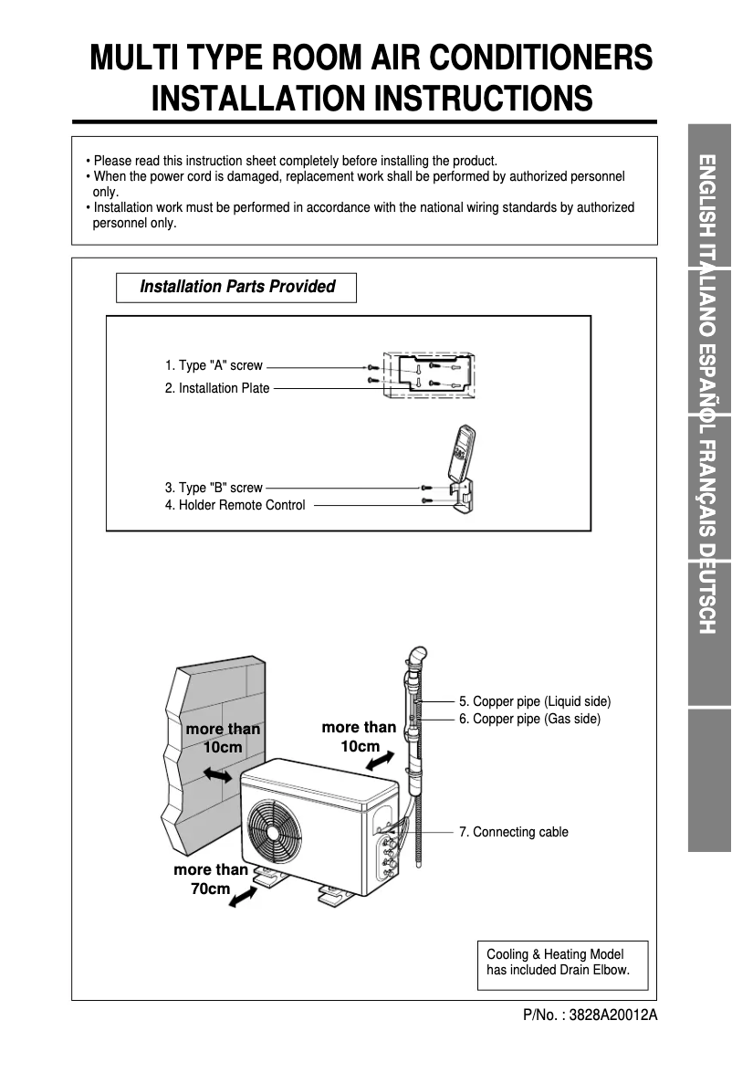 Página 1 del manual Guía de instalación LG LMN1963C2L