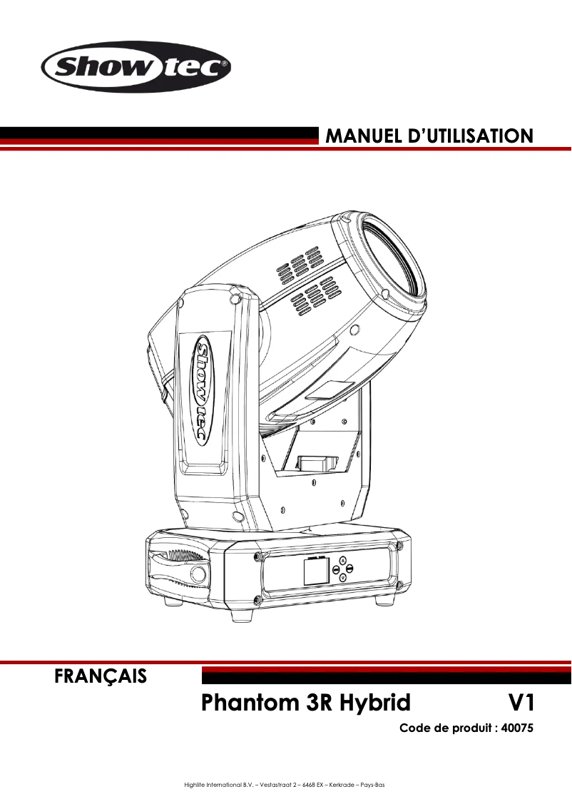 Página nº 1 - Manual de usuario Showtec Phantom 3R Hybrid