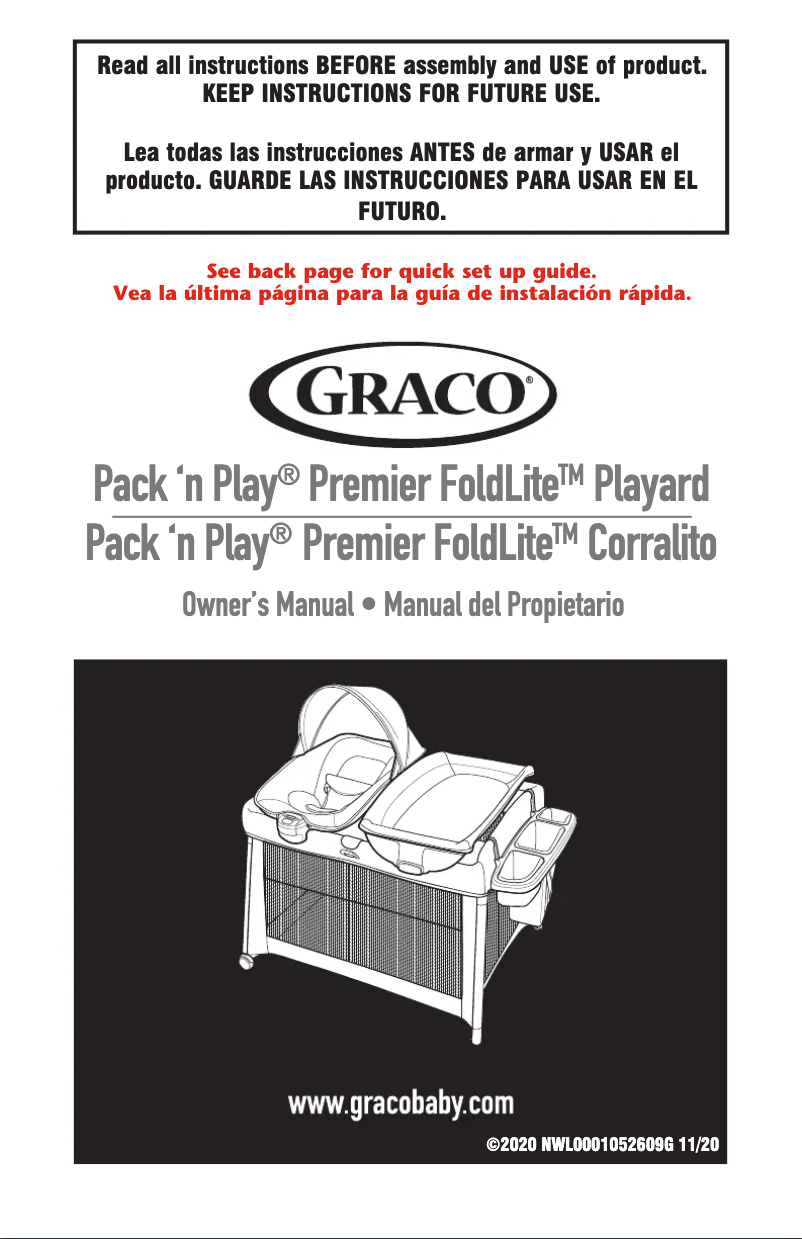 Imagen de la primera página del manual del dispositivo Pack 'n Play FoldLite