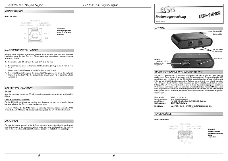 Página 1 del manual Manual de usuario EXSYS EX-1412