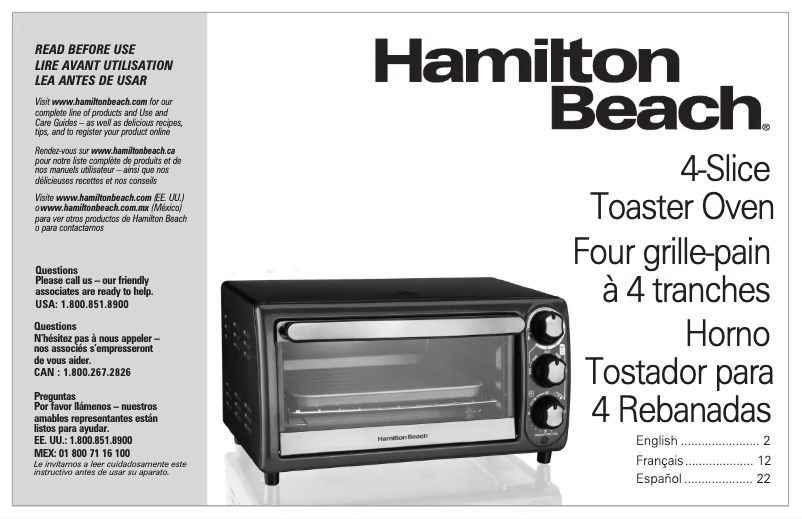 Página 1 del manual Manual de uso y mantenimiento Hamilton Beach 31142