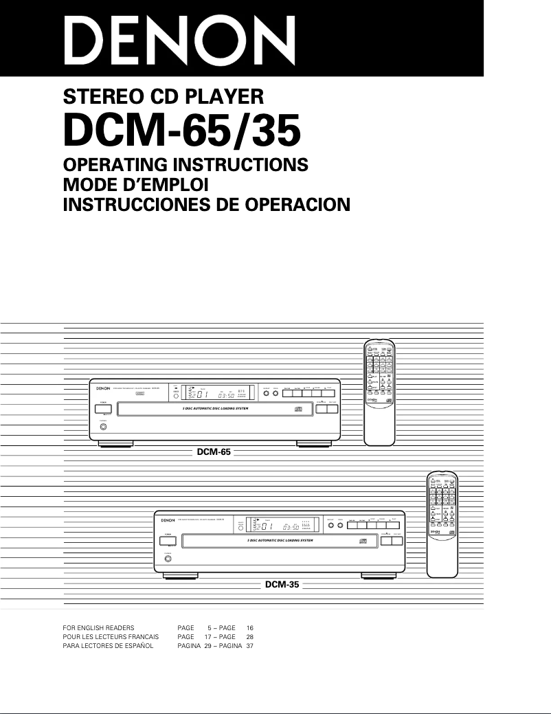 Imagen de la primera página del manual del dispositivo DCM-35