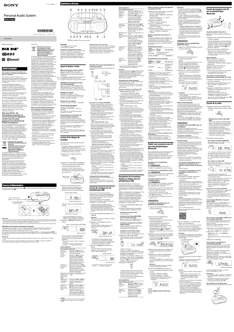 Página nº 1 - Manual de usuario Sony ZS-RS70BT