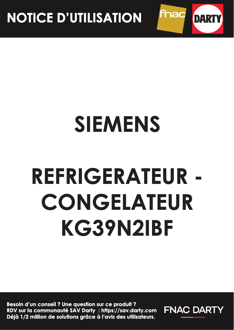 Página 1 del manual Manual de usuario Siemens KG39N2IBF