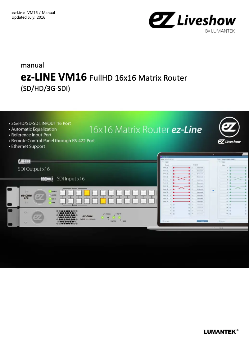 Página 1 del manual Manual de usuario Lumantek ez-LINE VM16
