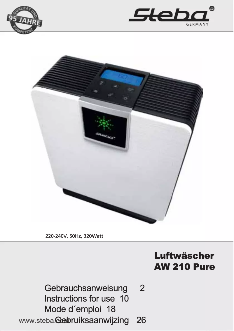 Imagen de la primera página del manual del dispositivo AW 210 Pure