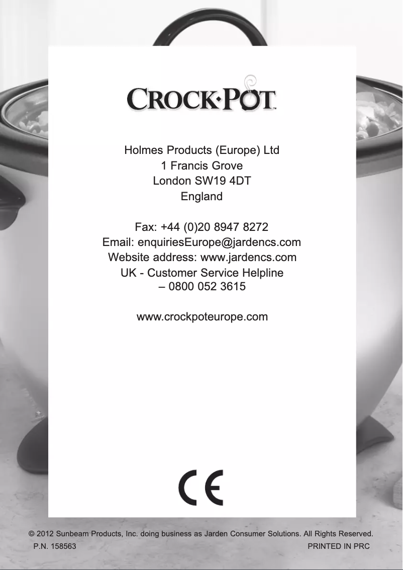 Página 1 del manual Manual de usuario Crock-Pot CKCPRC6040
