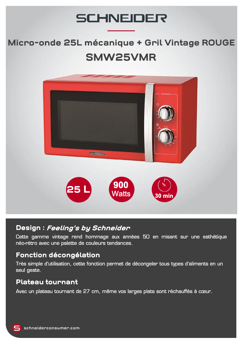 Página 1 del manual Ficha técnica Schneider SMW25VMR