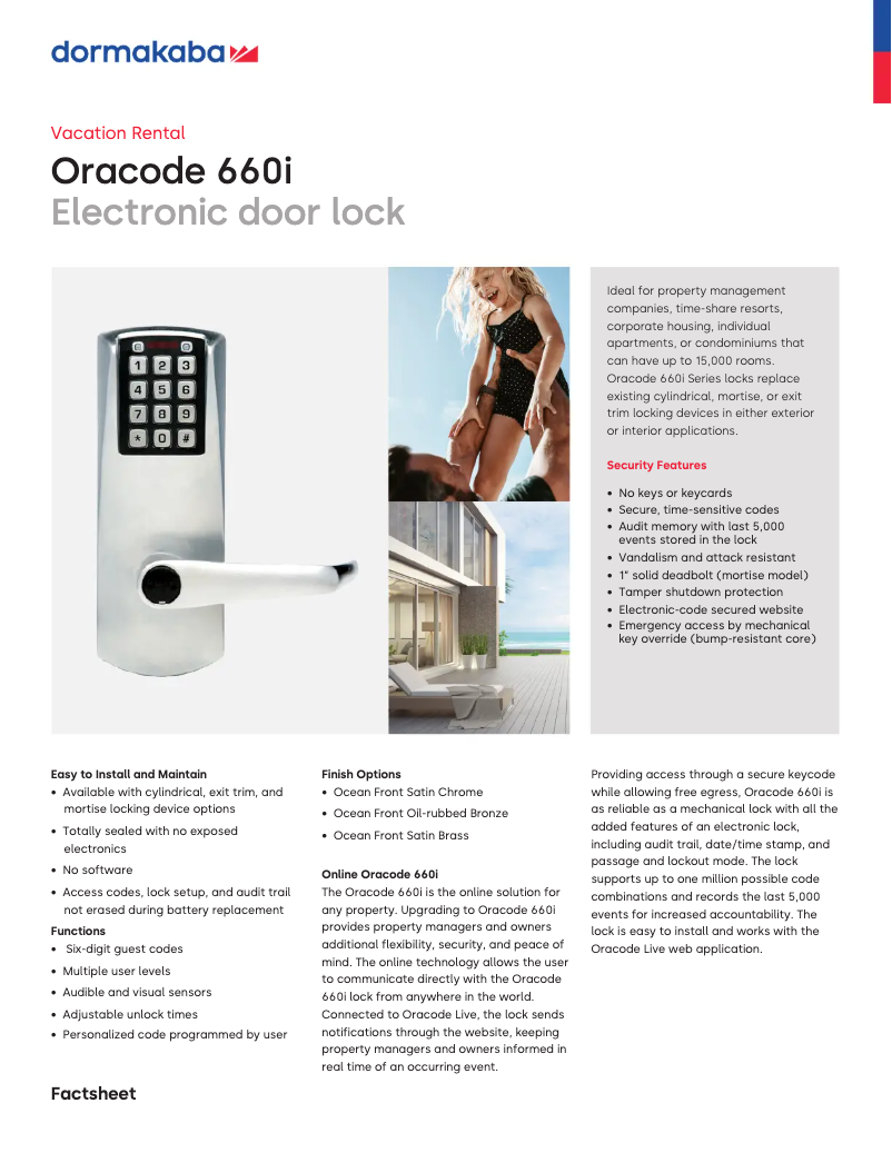 Página 1 del manual Manual de usuario Dormakaba Oracode 660