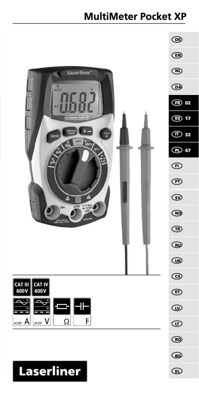 Imagen de la primera página del manual del dispositivo MultiFinder Pro