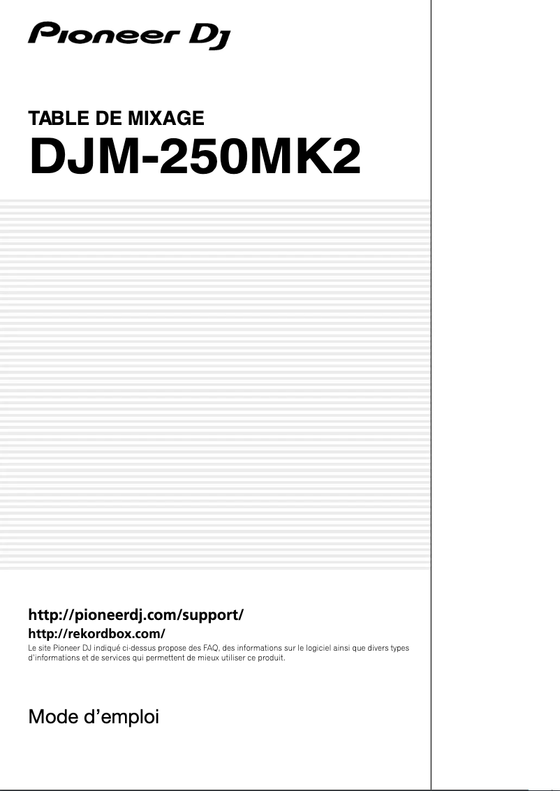 Imagen de la primera página del manual del dispositivo DJM-250MK2