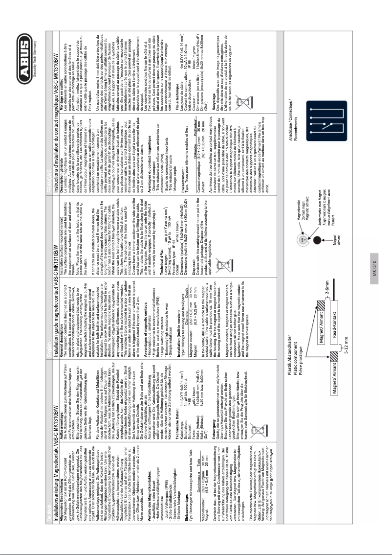 Página 1 del manual Manual de instrucciones Abus MK1310B