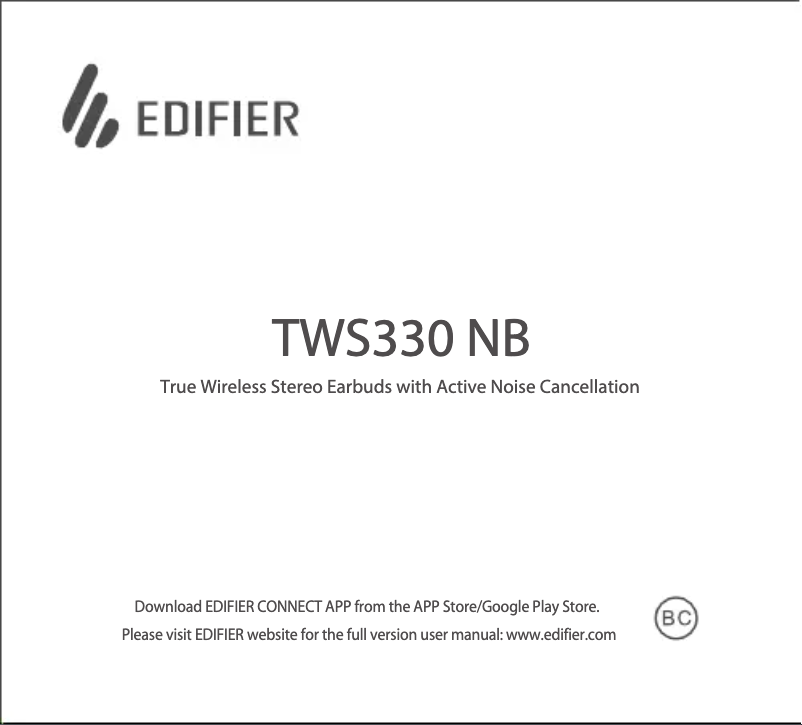 Página 1 del manual Manual de usuario Edifier TWS330 NB