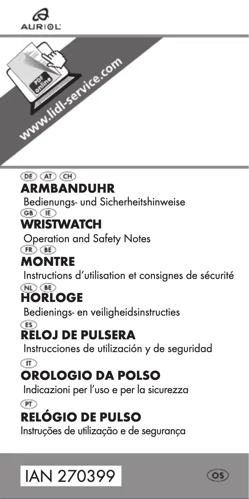 Imagen de la primera página del manual del dispositivo IAN 270399