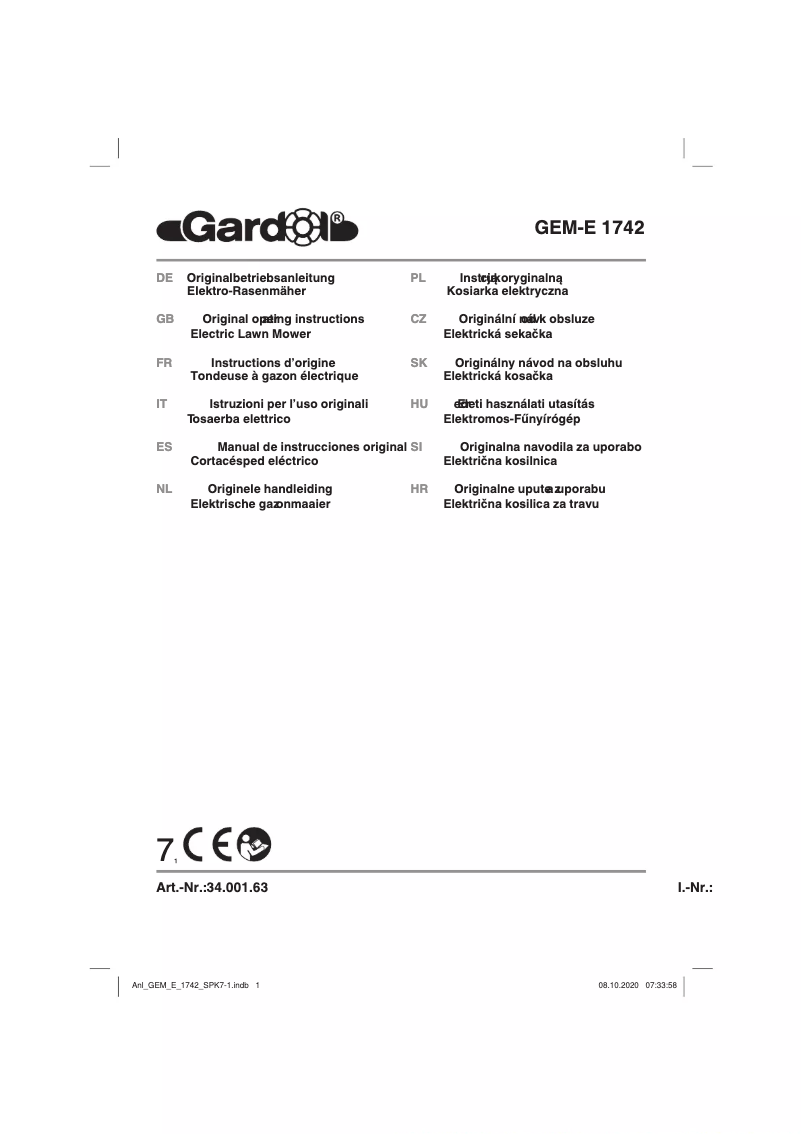 Página 1 del manual Manual de usuario Gardol GEM-E 1742