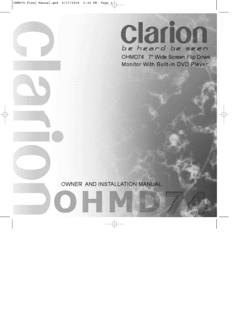 Página 1 del manual Manual de usuario Clarion OHMD74