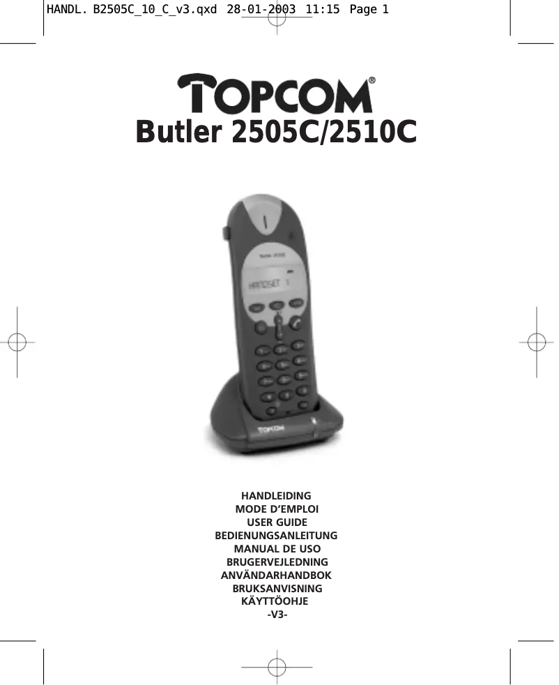 Imagen de la primera página del manual del dispositivo Butler 2505