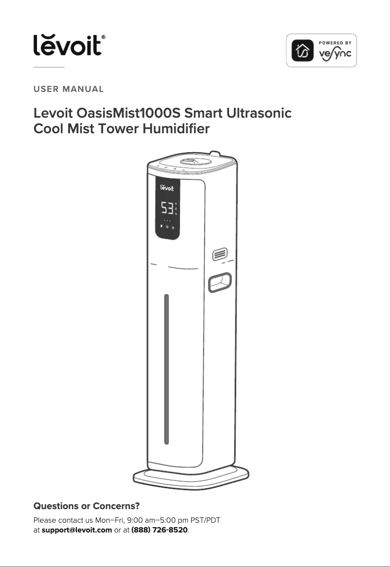 Página 1 del manual Manual de usuario Levoit OasisMist1000S LUH-M101S-WUS
