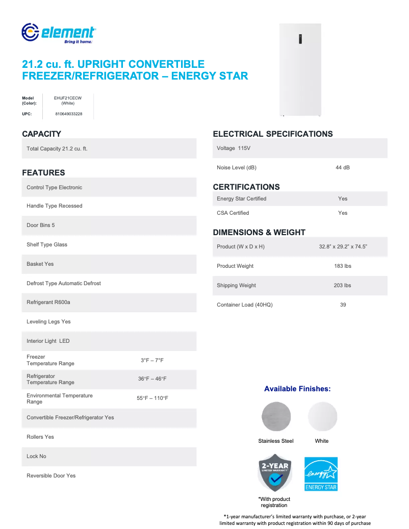 Imagen de la primera página del manual del dispositivo EHUF21CECS