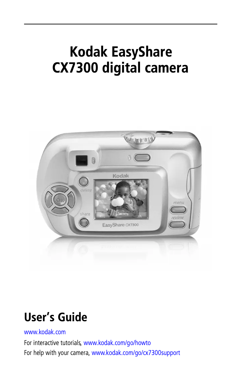 Página nº 1 - Manual de usuario Kodak EasyShare CX7300