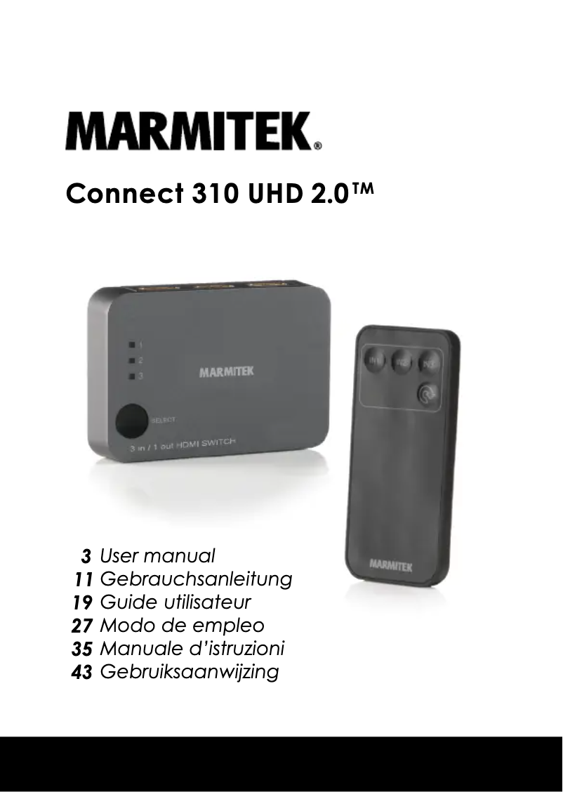 Página nº 1 - Manual de usuario Marmitek Connect 310 UHD 2.0