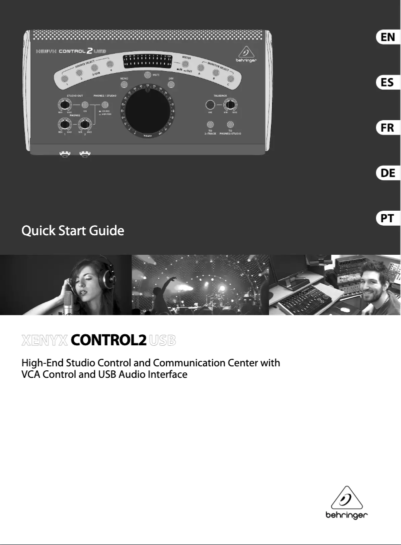 Página 1 del manual Manual de usuario Behringer Xenyx Control2USB