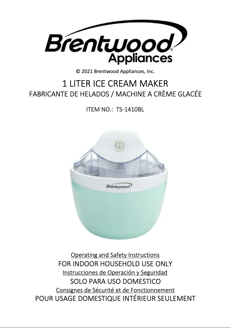 Página nº 1 - Manual de usuario Brentwood TS-1410BL