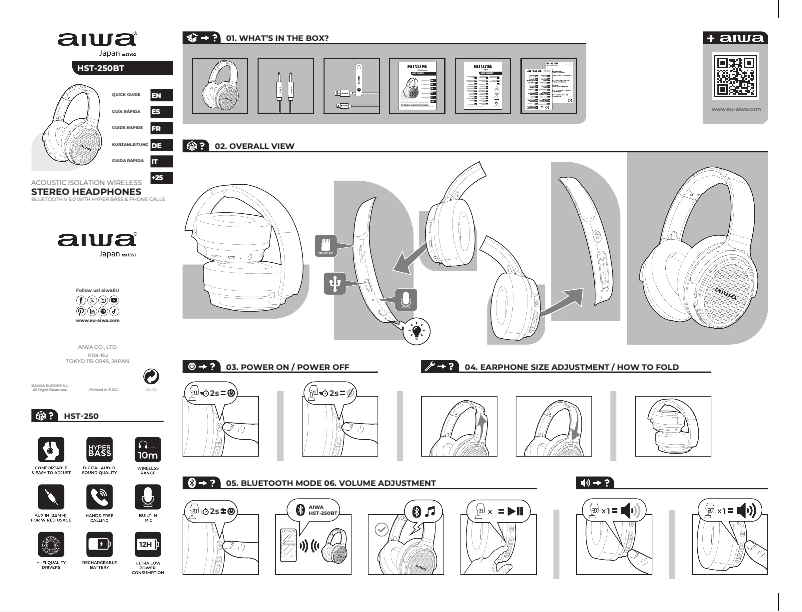 Imagen de la primera página del manual del dispositivo HST-250BT