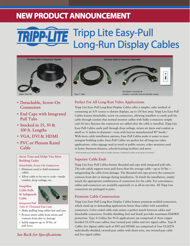 Página 1 del manual Manual de usuario Tripp Lite EZB-HDMIM-2